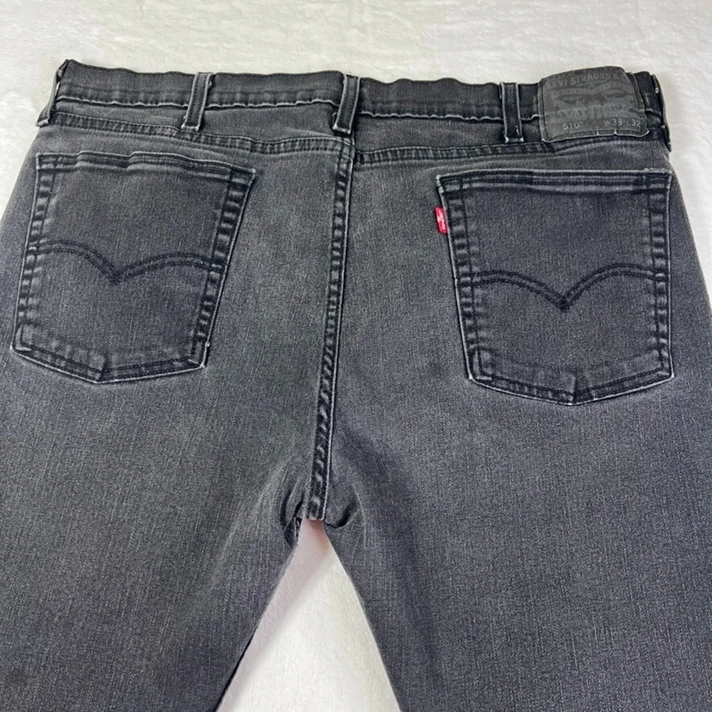 Levis 510 Jeans 33x32‎ (Act 31x30) Black Slim Fit Skinny Tapered Grunge Hip Hop